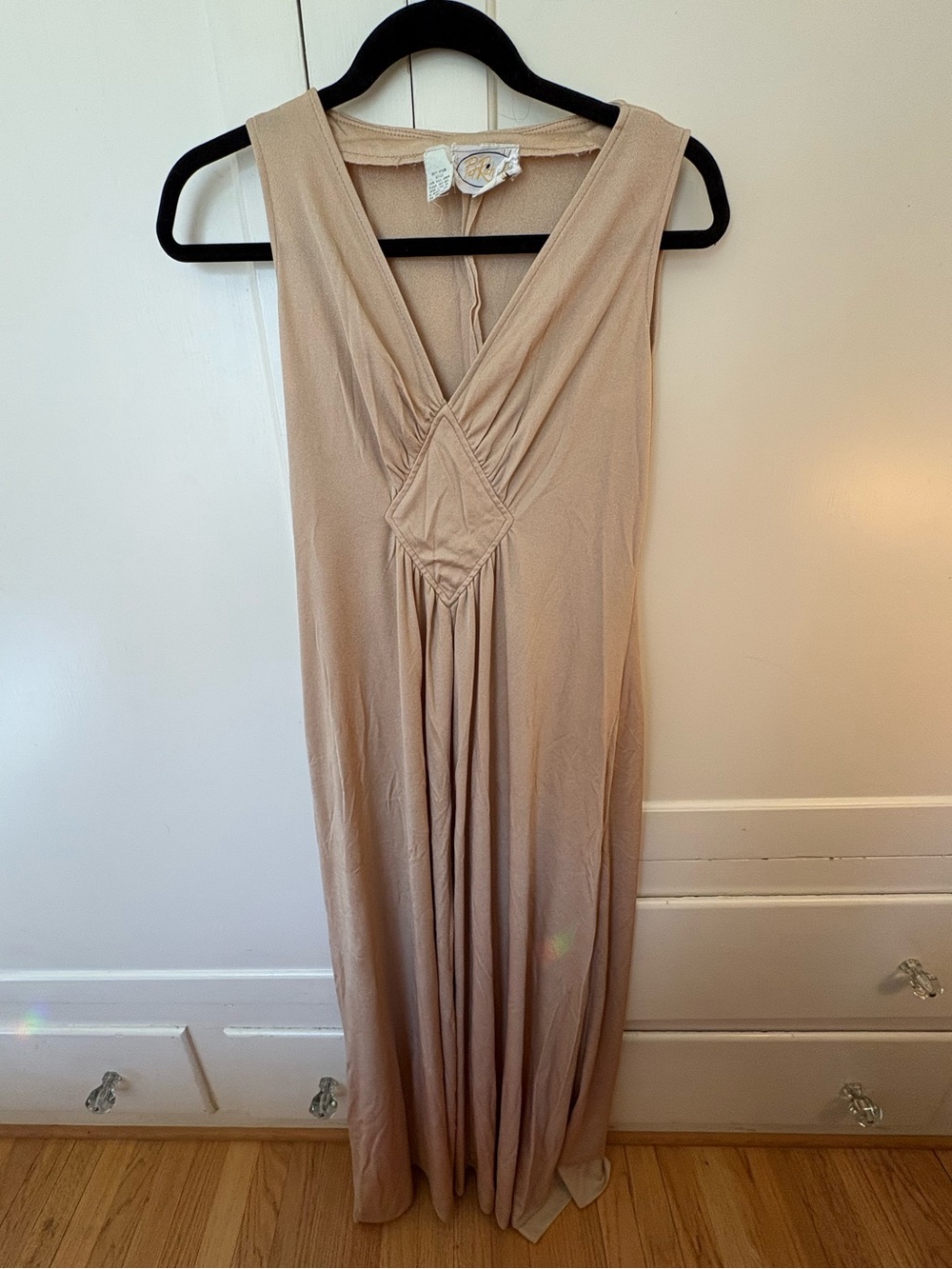 70s vintage Champagne Maxi Dress size 12